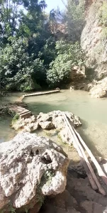 Pass through La Cascada de Los Vikingos in Anna waterfalls Alicante