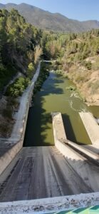 View down from the Beniarrés reservoir dam where the River Serpis begins