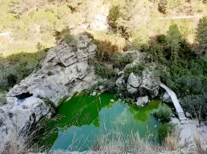 View from the crack high up in the wall looking down on the Gorg del Salt