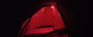 Red light outdoor gear used in my tent