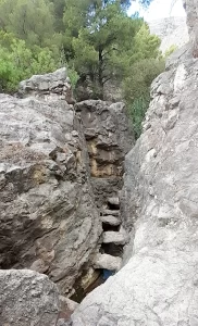 Stepping stones on the Ruta del Agua Sella