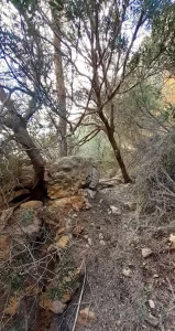 Fuente de la Gota Aspe, access to above cove